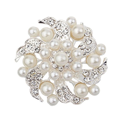 BESSKY 2015 Hot Sell Fashion Noble All-match Rhinestone Pearl Prom Brooch Pin Jewelry