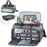 Buccanner Cooler Tote with 3 pc BBQ tools and grill