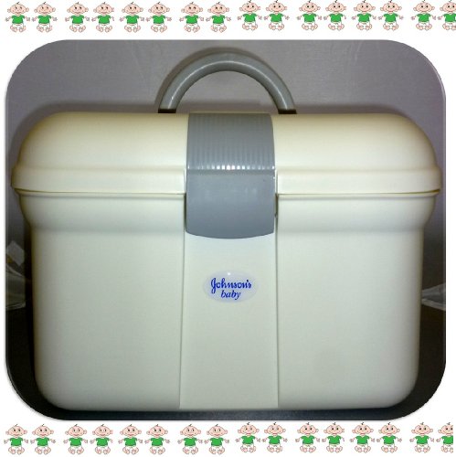 JOHNSONS BABY PORTABLE TRAVEL PLASTIC STORAGE BOX FOR SKINCARE NAPPY BABY WIPES