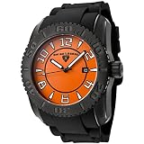Swiss Legend Men's 20068-BB-06 Commander Collection Black Ion-Plated Orange Dial Watch