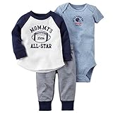 カーターズ Carter's 男の子用スポーティなアメフトALL-STAR長袖Tシャツお出かけ用上下3点セット (12months(72-78cm)) [並行輸入品]
