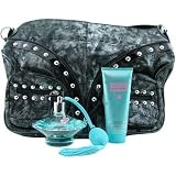 Curious Britney Spears By Britney Spears For Women. Set-eau De Parfum Spray 3.3 oz & Body Souffle 3.3 oz & Black Studded Messenger Bag