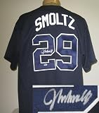 John Smoltz Autographed/Hand Signed Atlanta Braves Blue Majestic Baseball Jersey