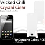 Produkt-Bild: 2x Wicked Chili Displayschutzfolie f&uuml;r Samsung Galaxy ACE S5830 / S5830i Premium Displayschutz CrystalClear - unsichtbar (2 x Vorderseite inkl. Rakel und Tuch)