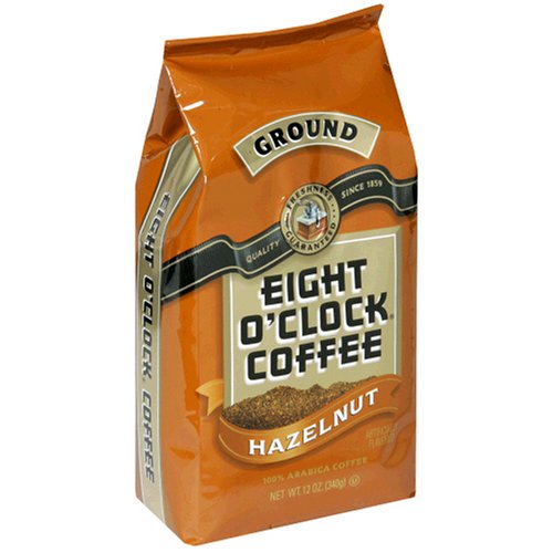 Eight O'Clock Ground Coffee, Hazelnut, 12-Ounce Bags (Pack of 4)