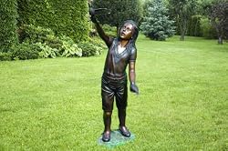 bebe and the birds statue home garden sculpture bronze