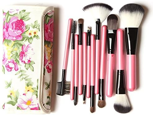 12 Pieces Professional Goat Hair Make up Brush Pony Synthetic Hair Makeup Tools Accessories