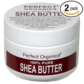 Perfect Organics Shea Butter, 100% Pure, 1-Ounce Jars (Pack of 2)