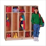 Five-section coat locker with coat hooks, 48w x 15d x 50-1/2h - Same Day Shipping (orders by 3 pm), Next Day Delivery (in most cases)