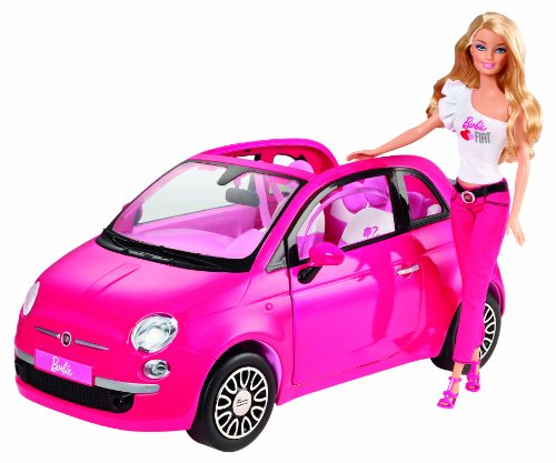 Barbie - Y6857 - Accessoire Poupée - Fiat 500 - Rose