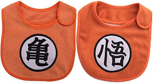 Dragon Orange Ball Bibs Goku Bibs Velcro Cotton Bib Custom Baby Bibs 2 Pack