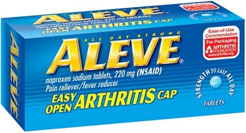 Aleve All Day Strong Pain Reliever/Fever Reducer Tablets with Easy Open Cap, 220 mg, 200-Count Boxes (Pack of 2)