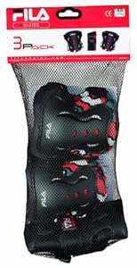 Fila Jungen Protektoren FP Protektorenset Boy, Schwarz/Rot, XS, 60750869