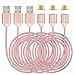 digitharbor® 3pcs lot Wholesale Micro USB Magnetic Cable 3Ft/1m Nylon Braided Data Sync Charger Cord for Android Smartphone Samsung Oppo HTC Google BlackBerry Smart Watch(Rose)