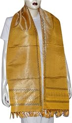 Girls Gift Brocade Silk Indian Scarf 22 x 72 inches