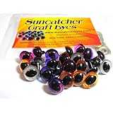 Suncatcher Craft Eyes - 12 Pair of 12mm Cat Eyes in Gold, Silver, Pink, Purple
