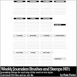 Photoshop Brushes - Weekly Journalers Brushes and Stamps No. 01