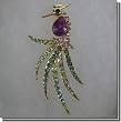 Purple Jewelled Bird Pin B3L22