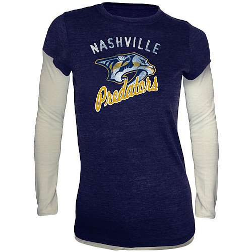 Old Time Hockey Nashville Predators Women's Sadie Long Sleeve Thermal Fooler T-Shirt Extra Large