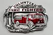 Volunteer Fireman Enamel Pewter Belt Buckle, (Occupation) Buckle