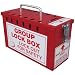 Accuform Signs KCC617 Steel Portable Group Slot Lock Box, 10" Width x 6" Length x 4-1/4" Height, Red