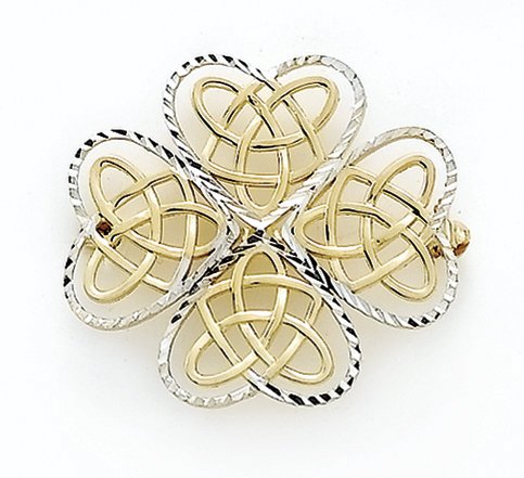 14K 2T Celtic Hearts Pin   GHES1903