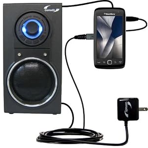 10 Watt Battery Powered Portable Amplified Audio Speaker with Dual charger also charges the Blackberry Monaco