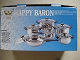 12 Piece Cookware Set, Stainless Steel 18/10, Suitable for Electric, Gas Stove and Ceramic Burners.