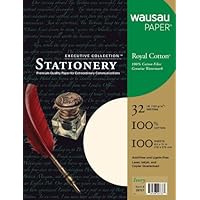 Wausau Royal Cotton Fine Business Stationery, 8.5 X 11 Inches, Ivory, 100 Count