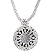 Sterling Silver Round Bali Pendant on Bali Chain, 18\