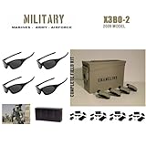 4 Military Armed Forces Mens Black Sunglasses Field Kit