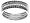 10k White Gold Black and White Diamond Stacker Ring, Size 7