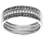 10k White Gold Black and White Diamond Stacker Ring