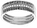 10k White Gold Black and White Diamond Stacker Ring