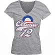 Obama 12 Baseball Style Design Juniors V-Neck T-shirt, Vote Barack Obama 2012 Juniors Political V-neck Tee