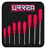 Urrea 9600DR Red Handled Screwdriver Set with Cabinet Tip, 8-Piece [並行輸入品]
