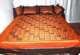 Home Furnishing King Size bed sheet Embroidery Work Silk Bedspread with Pil ....