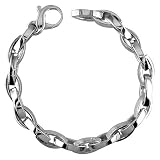 Heavy Marquis Links Sterling Silver Bracelet
