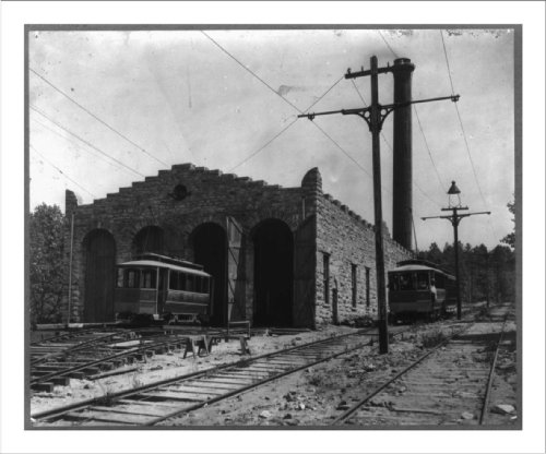 Historic Print (S): [Old Glen Echo Car Barn - beyond Georgetown barn for trolley cars]