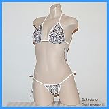 Sexy Brazilian Thong Bikini ( Black & White Swirls) C/D Cup