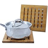 Sustainable Simplicity Lattice Bamboo Trivet, 2-pack