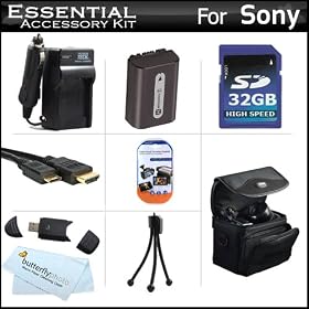 32GB Accessories Kit For Sony Cyber-Shot DSC-HX100V Digital Camera Includes 32GB High Speed SD Memory Card + Extended (1000mAh) Replacement NP-FH50 Battery + Ac/Dc Travel Charger + Deluxe Case + Mini HDMI Cable + USB SD Card Reader + Mini Tripod + More: Camera &amp; Photo