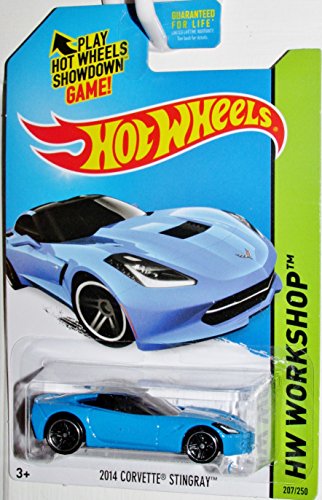 1 X 2014 Hot Wheels Hw Workshop 2014 Corvette Stingray (Blue)