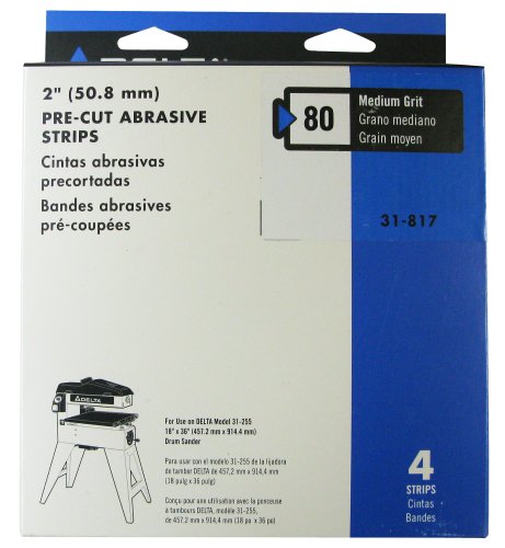 Delta 31-817 80 Grit Pre-Cut Sanding Strips for Models 31-250, 31-255 Wide Drum Sanders