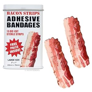 BACON shaped themed Adhesive Bandages