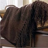 Revere Espresso Chenille Sofa Throw Blanket