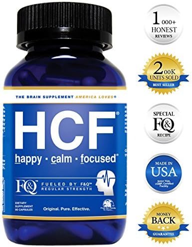 HCF Happy Calm Focused Brain Supplement - Amino Acids, Vitamins and Minerals for Memory, Attention, Focus, Mood, Concentration, Sleep, Weight Loss, Energy, Confidence and Hormone Balance by HCF