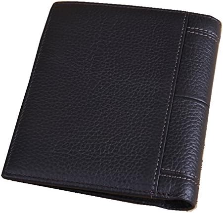 QISHI YUHUA MQ Mens Hand short paragraph Coffee Cowhide Genuine Leather Wallets
