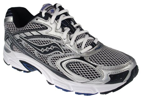 Saucony Men's Grid Cohesion 3 Running Shoe,Silver/Black/Royal,10.5 M US