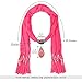 LERDU Plain Infinity Jersey Fringe Scarf Rhinestone Crackle Teardrop Jewelry Pendant Scarf Necklace For Women